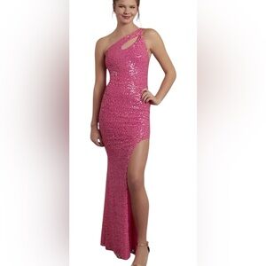 NWT Sequin One-Shoulder Sheath Dress with Cut Out